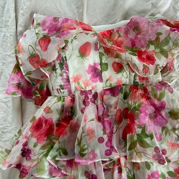 Abercrombie & Fitch Organza Tiered Strapless Mini Dress NWT - Picture 6 of 6